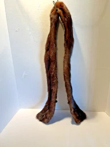 Vintage Dark Brown Mink Fur Collar Snap or Slip In Closure Lined Replacement - Picture 1 of 5