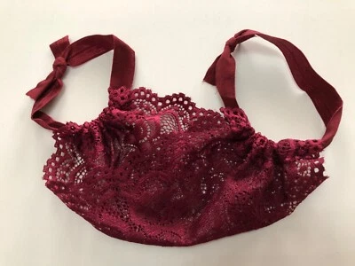 Washable Reusable Lace Face Mask Cover in Wine - Image 1 of 3