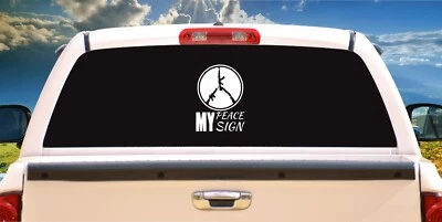 Calcomanía troquelada Big MY Peace Sign auto camión computadora portátil ventana/vehículo Foto 1 de 2