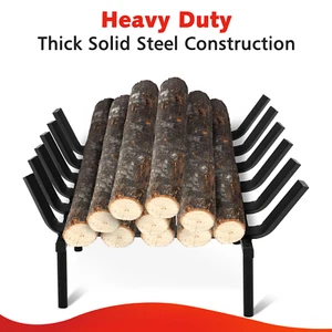 21/24/30"Log Grate Heavy Duty Solid Steel Burning Fireplace Wood Firewood  - Picture 1 of 15