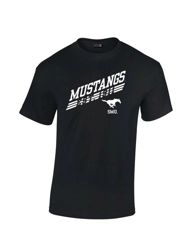 NCAA SMU Mustangs 100% Pre-Shrunk Short Sleeve Tee, Black, Large Cover