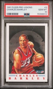 1991 Fleer Pro Visions CHARLES BARKLEY Basketball Card #3 Graded PSA 10 GEM MINT - Picture 1 of 2