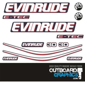 Evinrude 30hp ETEC  outboard engine decals/sticker kit - Picture 1 of 1