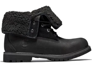 Timberland Womens Authentics Waterproof Roll Fold-Down Teddy Fleece Black 8149A  - Picture 1 of 8