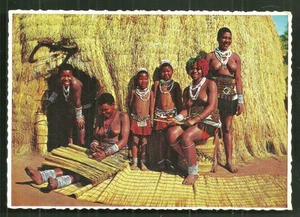 Bantu nude Women Cane matting Beadwork South Africa 60s - Picture 1 of 1