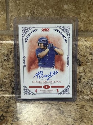 Moises Ballesteros Auto 2022 Onyx Vintage BLUE Ink RC AUTO Autograph! /400 Cubs - Image 1 of 2