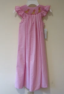 NWT Southern Sunshine Smocked Yellow Lab Bishop Dress Girl's Size 7 - Picture 1 of 2