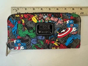 Marvel Avengers Retro Loungefly Wallet, Disney , Hulk, Spider-Man, Thor, Ironman - Picture 1 of 6