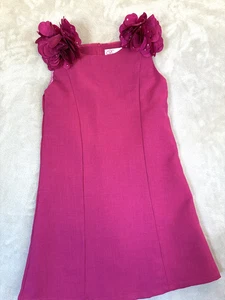 Vestido rosa sin mangas con detalle floral en los hombros DONITA para niñas talla 6X - Imagen 1 de 4