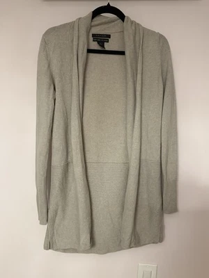 Tahari Frente Abierto 100% Cachemira Pura Luxe Cárdigan Suéter Gris Claro Talla S Foto 1 de 4