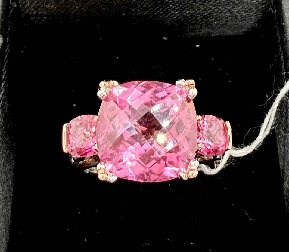 Anillo Michael Valitutti Gemas En Vogue Plata Esterlina Oro Topacio Rosa Talla 7 Nuevo Foto 1 de 4