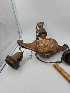 Vintage Victorian Celling Fixture Two Lights On Each Side For Parts Repair - Picture 1 of 21