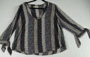 Wishful Park Women’s Top XL Floral V-Neck Flared Long Sleeve Fall Boho Blouse - Picture 1 of 10