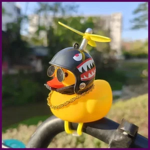 Cuerno de bicicleta de pato chirriante con hélice de casco de tiburón decoración de tablero de instrumentos de bicicleta de coche - Imagen 1 de 35