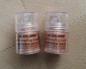 Lot 2 New L.A. Colors Shimmering Loose Eyeshadow w/Brush Tan Brown Palette Shade - Picture 1 of 18