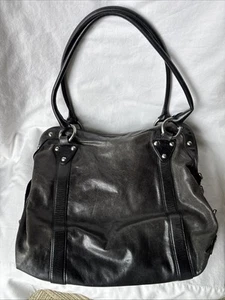 Hobo International Black Leather Zipper  Closure Shoulder Bag Satchel - Picture 1 of 10