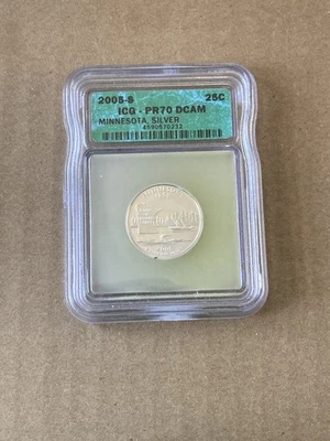 2005-S Silver Proof Minnesota Quarter ICG PR-70 DCAM - Image 1 of 2