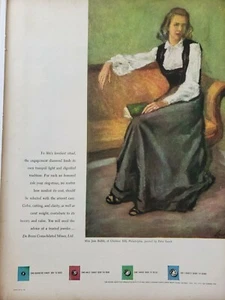 Anuncio de colección 1947 De Beers estampado diamantes efímero decoración de arte de pared Jean Bullitt - Imagen 1 de 1