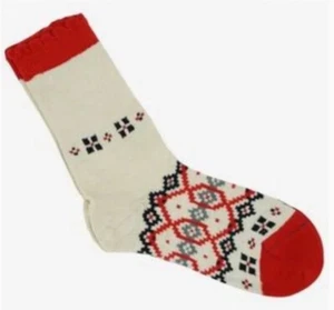 Birkenstock Crew Sock Intuit 1 White Red Navy W 8/10 Oeko Tex Cotton Lycra NEW - Picture 1 of 8