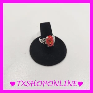 Fashion Silver Plated Coral Opal Ring Women Jewelry Size 8.5 - Picture 1 of 6