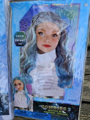 Disney Child Girls Zombies 3 Addison Halloween Costume Wig Blue Aqua Mermaid Wig - Image 1 of 4