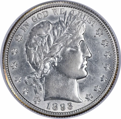 1893-O Barber Silver Half Dollar AU Slider Uncertified  #1250 Cover