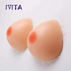 IVITA Self-adhsive Silicone Breast Forms F Cup Big Triangle Boobs Crossdresser - Picture 1 of 8