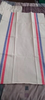 Grand torchon ancien en 100 % coton neuf mesurant 60 cm X 100 cm - Photo 1/2