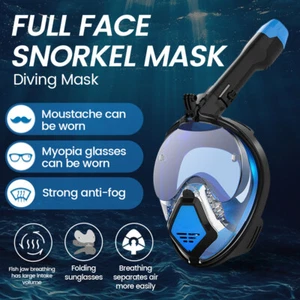 Juego de Máscara de Snorkel Cara Completa Buceo Natación Subacuática Antiniebla para Niños - Imagen 1 de 23