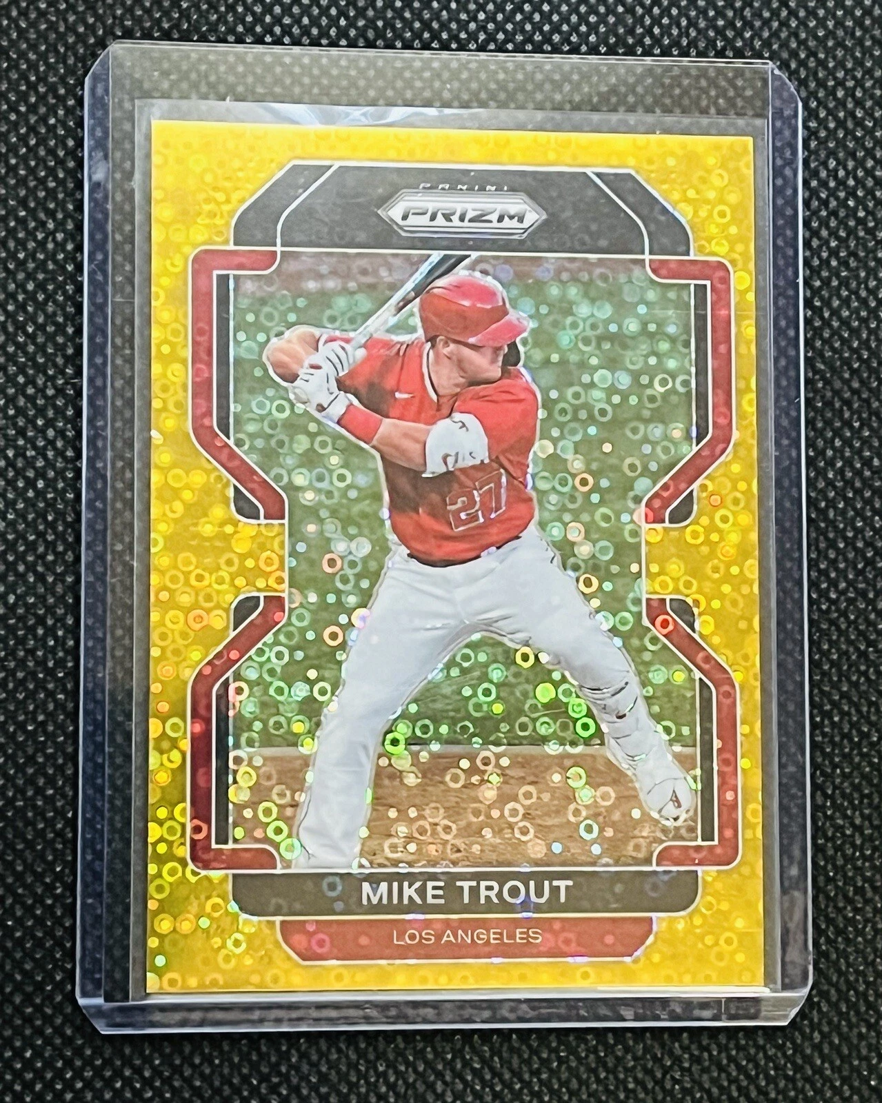 2022 PRIZM MIKE TROUT GOLD DONUT CIRCLES REFRACTOR #D/10 ANGELS