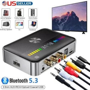 NFC Bluetooth 5.3 Transmitter Receiver 3.5mm AUX RCA Optical Adapter LED Display - Picture 1 of 8