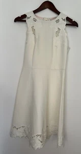 Ladies Ted Baker Size 2 UK 10 Cream/ivory Dress Fit And Flare - Picture 1 of 4