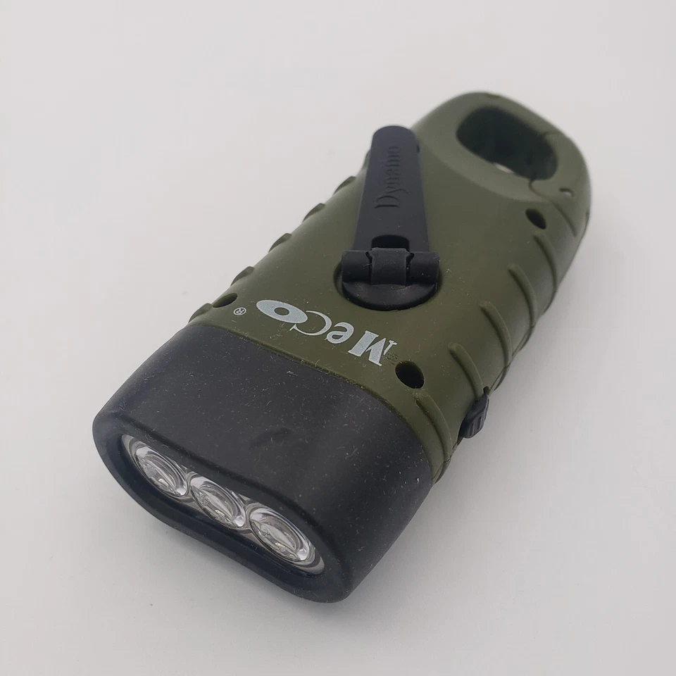 Linterna de manivela LED recargable con energía solar color verde militar 5 pulgadas Foto 1 de 4