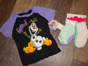 girl toddler Frozen Olaf t-shirt top Fall & 4 pair socks ~ NWT ~ 2T - Picture 1 of 6