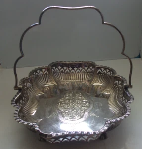 Antiguo Cooper Bros Sheffield Victoriano Plateado Mango Columpio Cesta de Frutas - Imagen 1 de 18