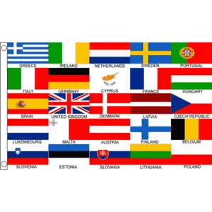 Euro 25 Nations Large Polyester 5ft x 3ft Flag *SALE PRICE* - Picture 1 of 3