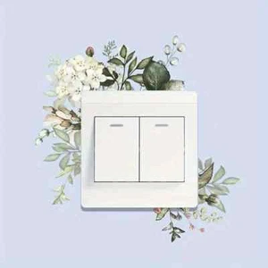 Classic Floral Wall Switch Sticker, Fresh Flower Decal, Home Decoration - Picture 1 of 10