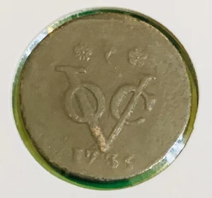 1735 Dutch Netherlands Colonial VOC Duit West Friesland New York Penny Coin Lion - Picture 1 of 4