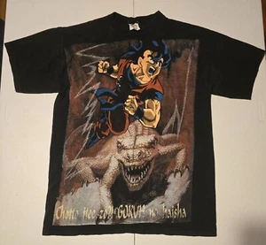 Vintage 90s Dragon Ball Z Son Goku Peyote Shirt One Size Front Back Print Rare - Bild 1 von 11