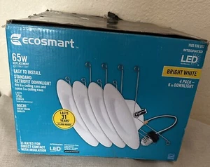 (4-Pk) EcoSmart Integrated LED Recessed Trim Light Soft White 6" 1002 Open Box - Picture 1 of 8