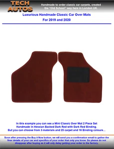 Juego Over Mat hecho a mano a pedido pila profunda mechonada mini salón clásico clubman - Imagen 1 de 5