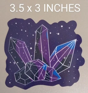 3.5" Crystals Decal Vinyl Sticker Gems Mystical Rock Witchy Emerald Healing Vibe - Picture 1 of 4