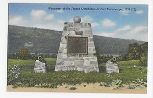 Vintage Postcard Fort Ticonderoga NY Monument Commemorates Service Troops - Picture 1 of 4