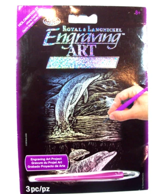 ROYAL LANGNICKEL Copper Foil Engraving Kit 5"X7" Jumping Dolphin HOLOMIN103-3T - image 1 of 2