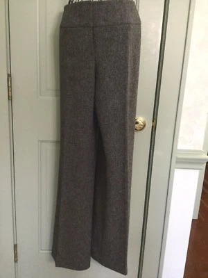 Pantalón Tweed Negro Blanco Forrado Mezcla de Poli 8 Pierna Recta 8 Classique Entier  Foto 1 de 4