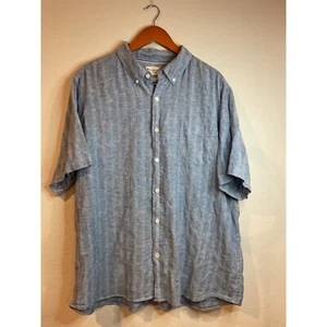 Original wetterfest Vintage blau kariert waschbar Leinenmischung Button Down - Bild 1 von 6