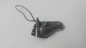 Horses Head Pewter Effect 3D Emblem On a mobile phone charm - Picture 1 of 1