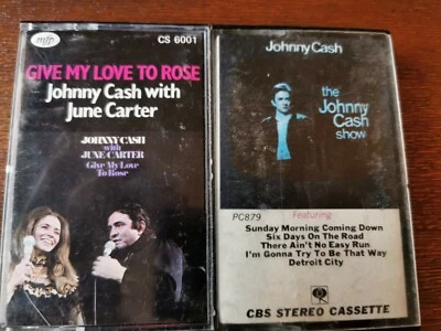 Johnny Cash Cassette Tapes X2. Johnny Cash Show, Give my Love To Rose. Free post - Image 1 of 4