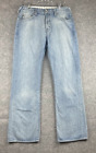 Guess Jeans Mens Size 33x32 Cliff Boot Cut Denim Blue Loose Fit embroidered