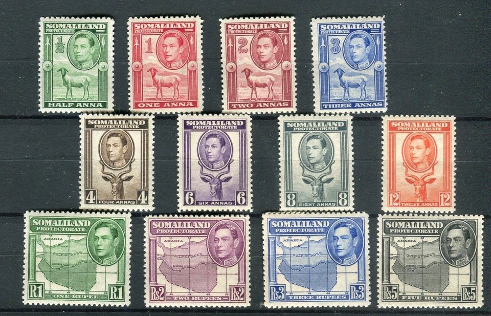 Somaliland Protectorate KGVI 1938 set of 12 SG93/104 MNH - Image 1 of 1
